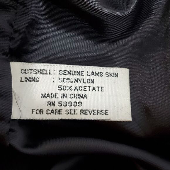 Preston & York Lamb Skin Trench Coat Women's Black Size Large Vintage Genuine - Picture 9 of 10